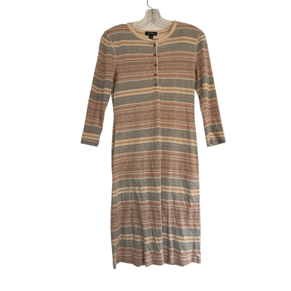 Lauren‎ Ralph Lauren Long Sleeve Striped T-Shirt Dress Henley Size Small